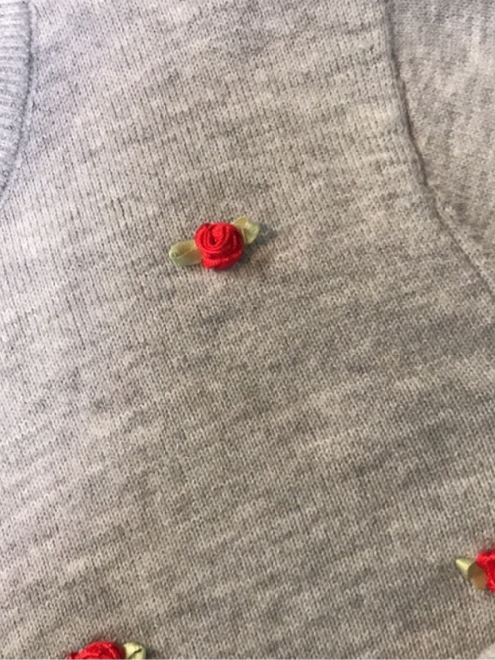 Wild Fable Embroidered Red Rosette Cardigan Gray Size XS | NWT - Picture 6 of 10